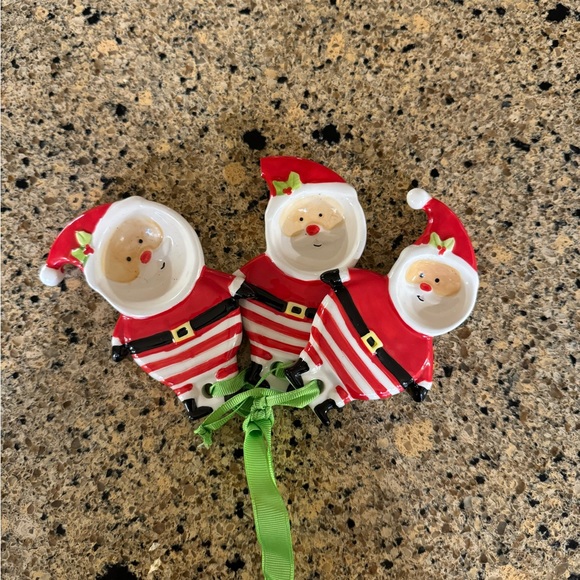 Mud Pie Ceramic Meausuring Spoons Santa - Picture 1 of 3